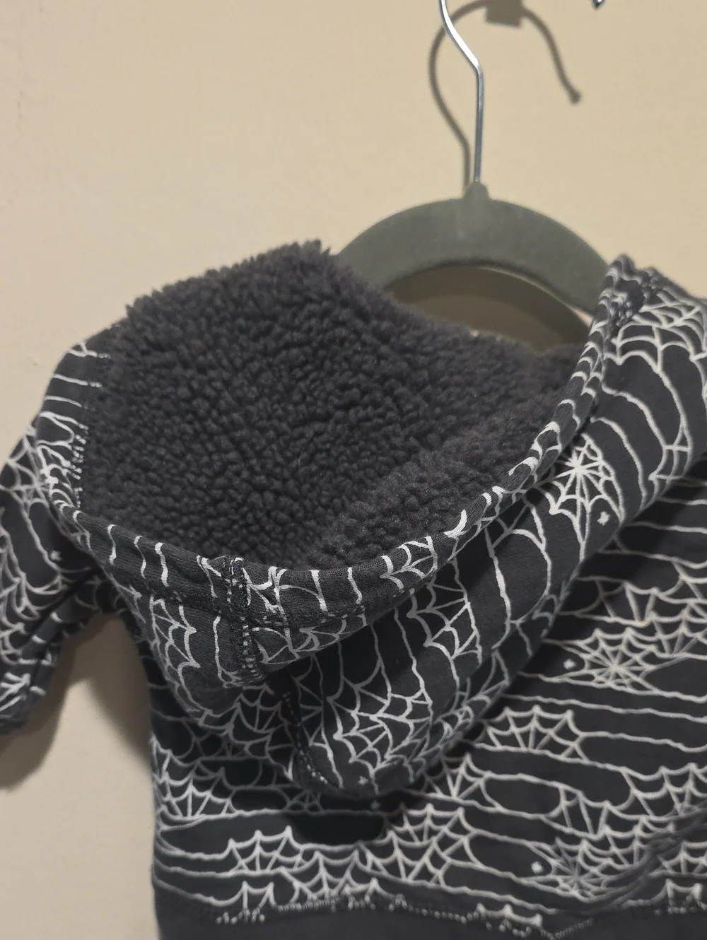GAP Black Spiderweb Hooded Zip-Up Sweatshirt 3-6 Months Halloween